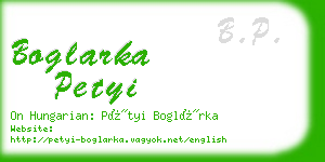 boglarka petyi business card